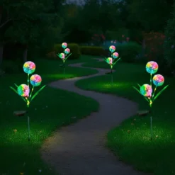 Lampki ogrodowe solarne, dmuchawce LED, 2 sztuki, 75 cm