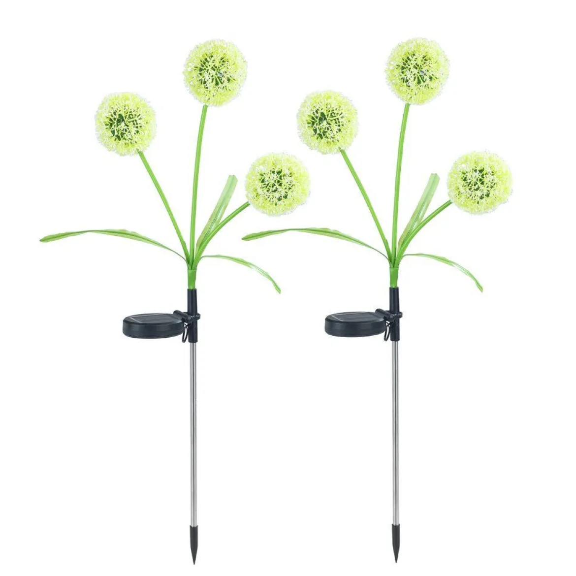 Lampki ogrodowe solarne, dmuchawce LED, 2 sztuki, 75 cm