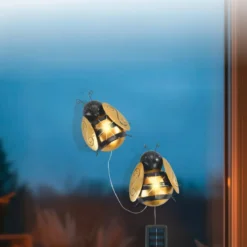 Lampki solarne pszczoły LED, dekoracja ogrodowa, zestaw 2 szt