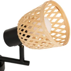 Lampy sufitowe LIO 2 klosze z plecionego bambusa, 2 x Ø 17 cm