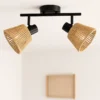 Lampy sufitowe MYHA 2 klosze z plecionego papieru, 2 x Ø 15 cm