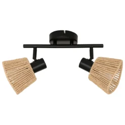 Lampy sufitowe MYHA 2 klosze z plecionego papieru, 2 x Ø 15 cm