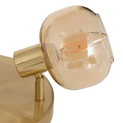 Lampy sufitowe PILLA, złoto i szklane klosze, 3 punktowe