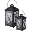 Latarnia dekoracyjna metalowa, zestaw 2 szt., 20 x 20 x 40 i 15 x 15 x 30 cm
