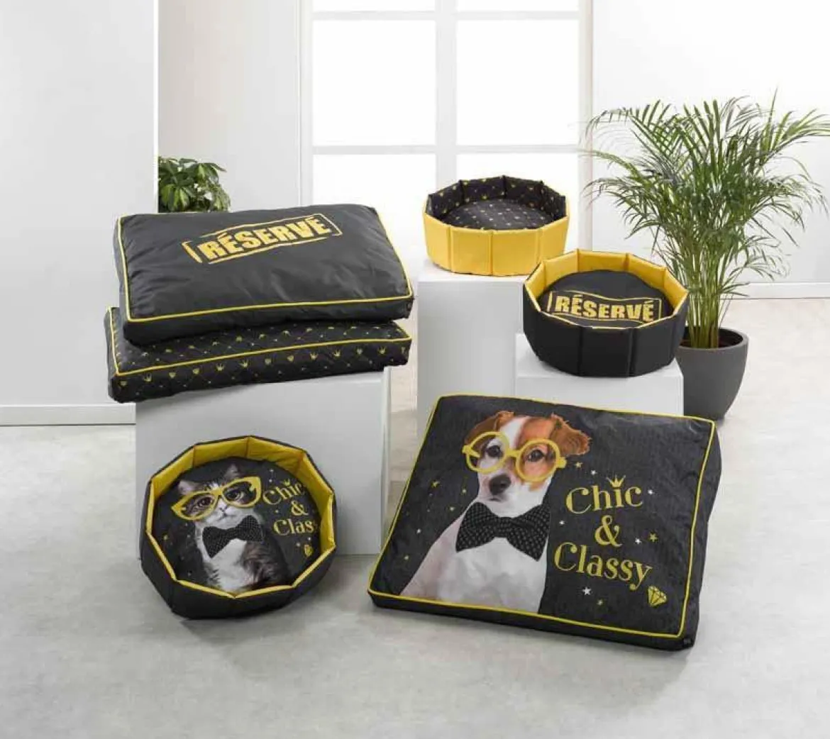 Legowisko dla psa i kota z wyjmowaną poduszką SUPERHERO, Ø 48 cm, w gwiazdki