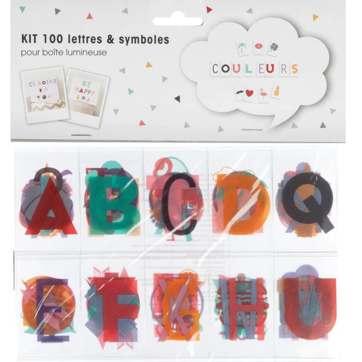 Literki do tablicy lightbox, 100 sztuk