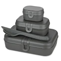 Lunchbox PASCAL READY, zestaw 3 pojemników i sztućce, KOZIOL