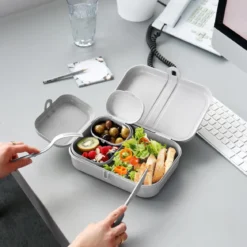 Lunchbox PASCAL READY, zestaw 3 pojemników i sztućce, KOZIOL