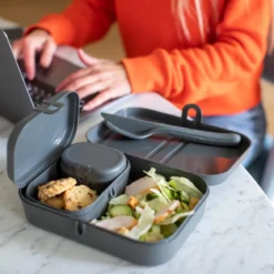 Lunchbox PASCAL READY, zestaw 3 pojemników i sztućce, KOZIOL