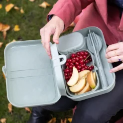 Lunchbox PASCAL READY, zestaw 3 pojemników i sztućce, KOZIOL
