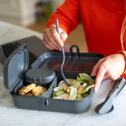 Lunchbox PASCAL READY, zestaw 3 pojemników i sztućce, KOZIOL