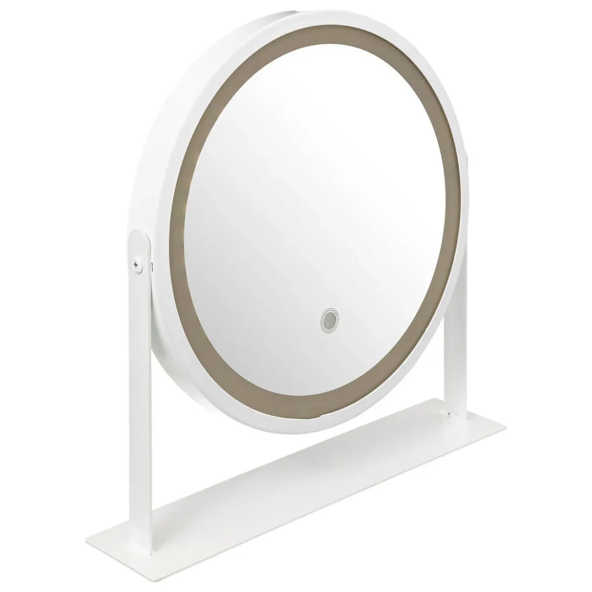 Lusterko kosmetyczne z podświetleniem LED, białe, Ø 34 cm
