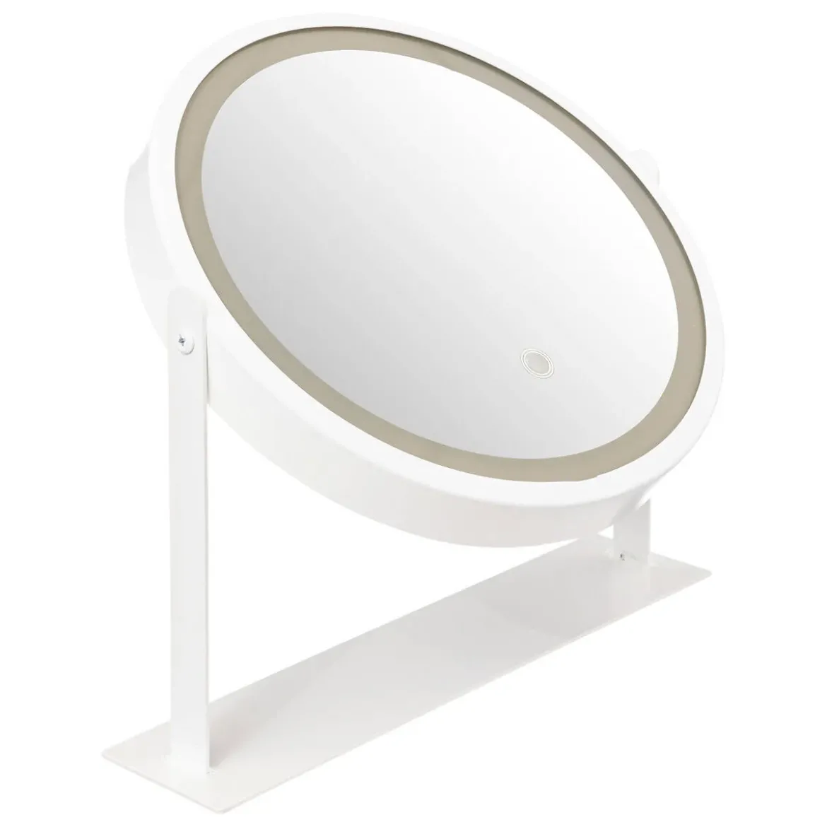 Lusterko kosmetyczne z podświetleniem LED, białe, Ø 34 cm