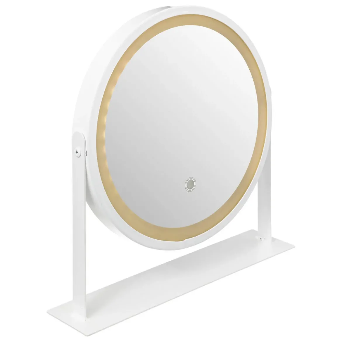 Lusterko kosmetyczne z podświetleniem LED, białe, Ø 34 cm