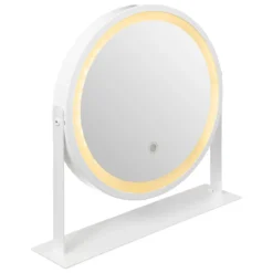 Lusterko kosmetyczne z podświetleniem LED, białe, Ø 34 cm