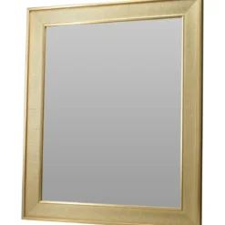 Lustro ścienne w metalowej ramie, metaliczny efekt, 49,5 x 59,5 cm
