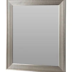 Lustro ścienne w metalowej ramie, metaliczny efekt, 49,5 x 59,5 cm