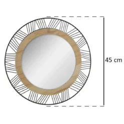 Lustro dekoracyjne w metalowej oprawie, Ø 45 cm