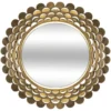 Lustro glamour złote, metalowa rama, Ø 91 cm