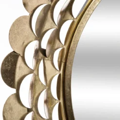 Lustro glamour złote, metalowa rama, Ø 91 cm