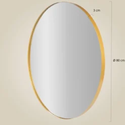 Lustro okrągłe NOOR, metalowa rama, Ø 80 cm