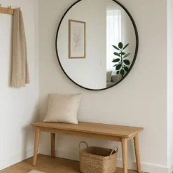 Lustro okrągłe NOOR, metalowa rama, Ø 80 cm