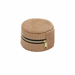 Mała szkatułka na biżuterię, sztruks, Ø 8 cm