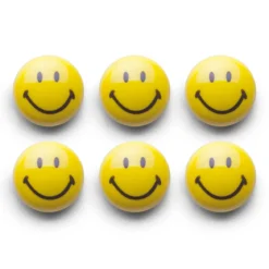 Magnesy Smiley, 6 sztuk, Ø 3 cm