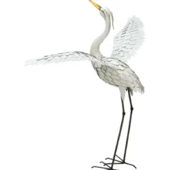 Metalowa figurka ogrodowa żuraw, 123 cm