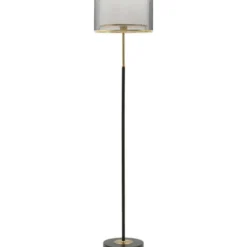 Metalowa lampa podłogowa, czarna, 153 cm