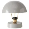 Metalowa lampka stołowa Clover, szary klosz, Ø 25 cm