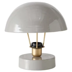 Metalowa lampka stołowa Clover, szary klosz, Ø 25 cm