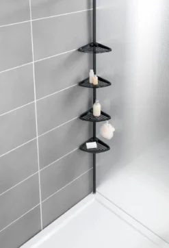 Metalowa półka pod prysznic z regulowaną wysokością 85-200 cm