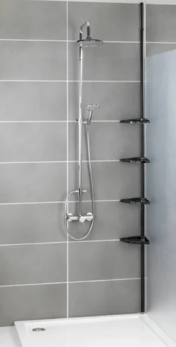 Metalowa półka pod prysznic z regulowaną wysokością 85-200 cm