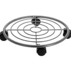 Metalowa podstawka pod donicę na kółkach, 35 cm