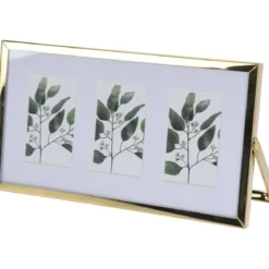 Metalowa ramka stojąca na trzy zdjęcia, passe-partout, 22 x 12 x 1 cm