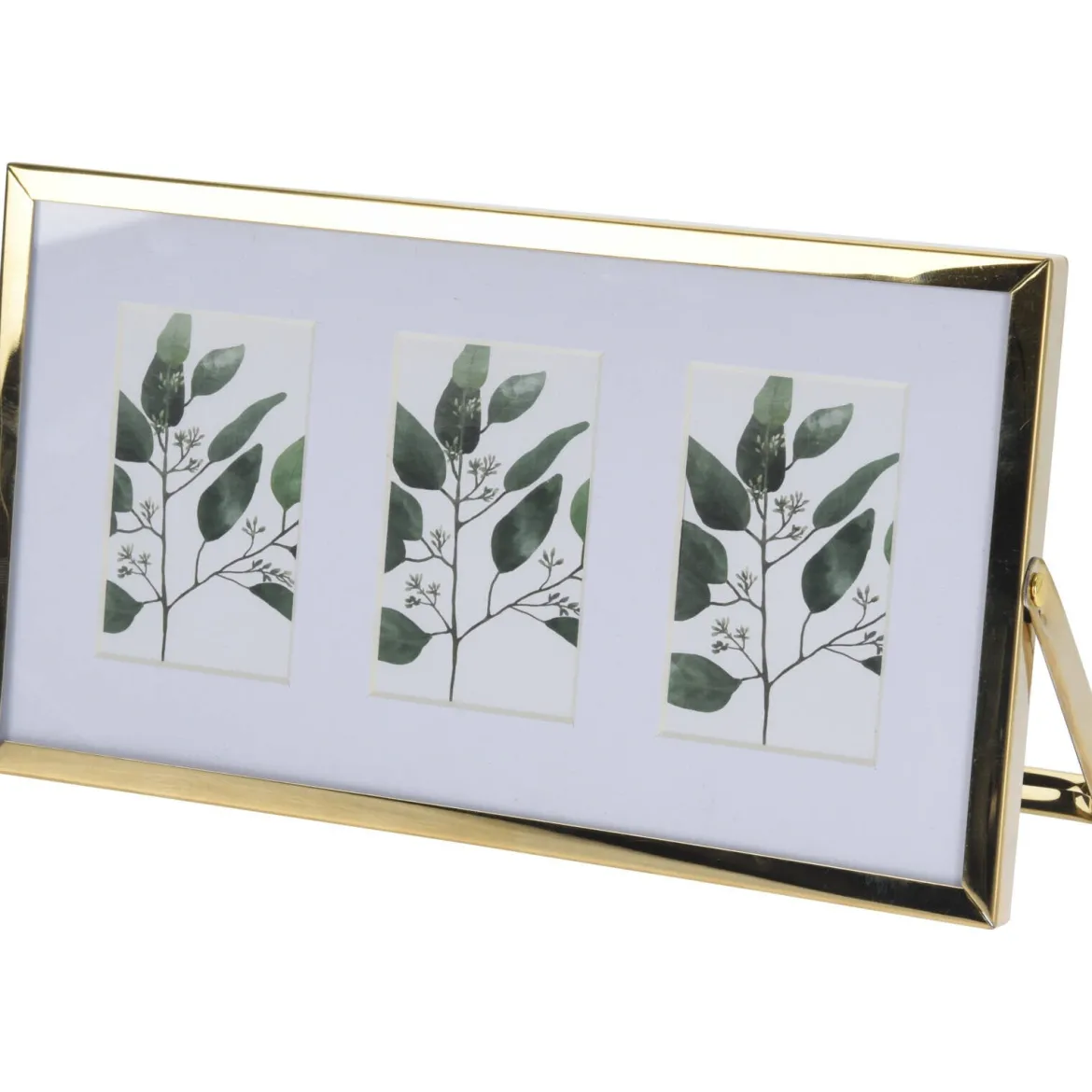 Metalowa ramka stojąca na trzy zdjęcia, passe-partout, 22 x 12 x 1 cm