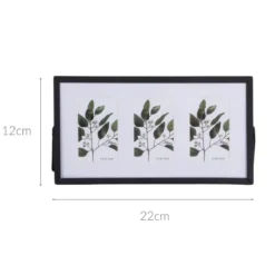 Metalowa ramka stojąca na trzy zdjęcia, passe-partout, 22 x 12 x 1 cm