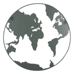Metalowa tablica na notatki, w kształcie Ziemii, WORLD, Ø 50 cm