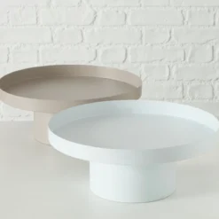 Metalowa taca na stópce SAMONA, Ø 25 cm
