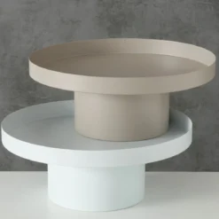 Metalowa taca na stópce SAMONA, Ø 25 cm