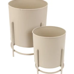 Metalowe osłonki na doniczki OMEE, 2 sztuki, Ø 17 + Ø 20 cm