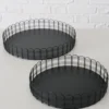 Metalowe tace WEIRY, 2 sz. Ø 25-31 cm