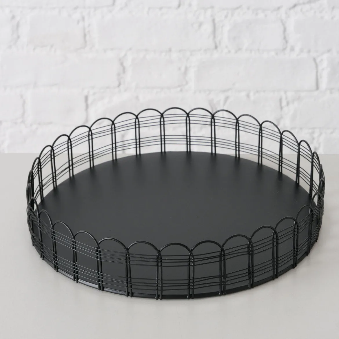 Metalowe tace WEIRY, 2 sz. Ø 25-31 cm