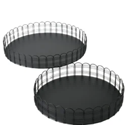 Metalowe tace WEIRY, 2 sz. Ø 25-31 cm