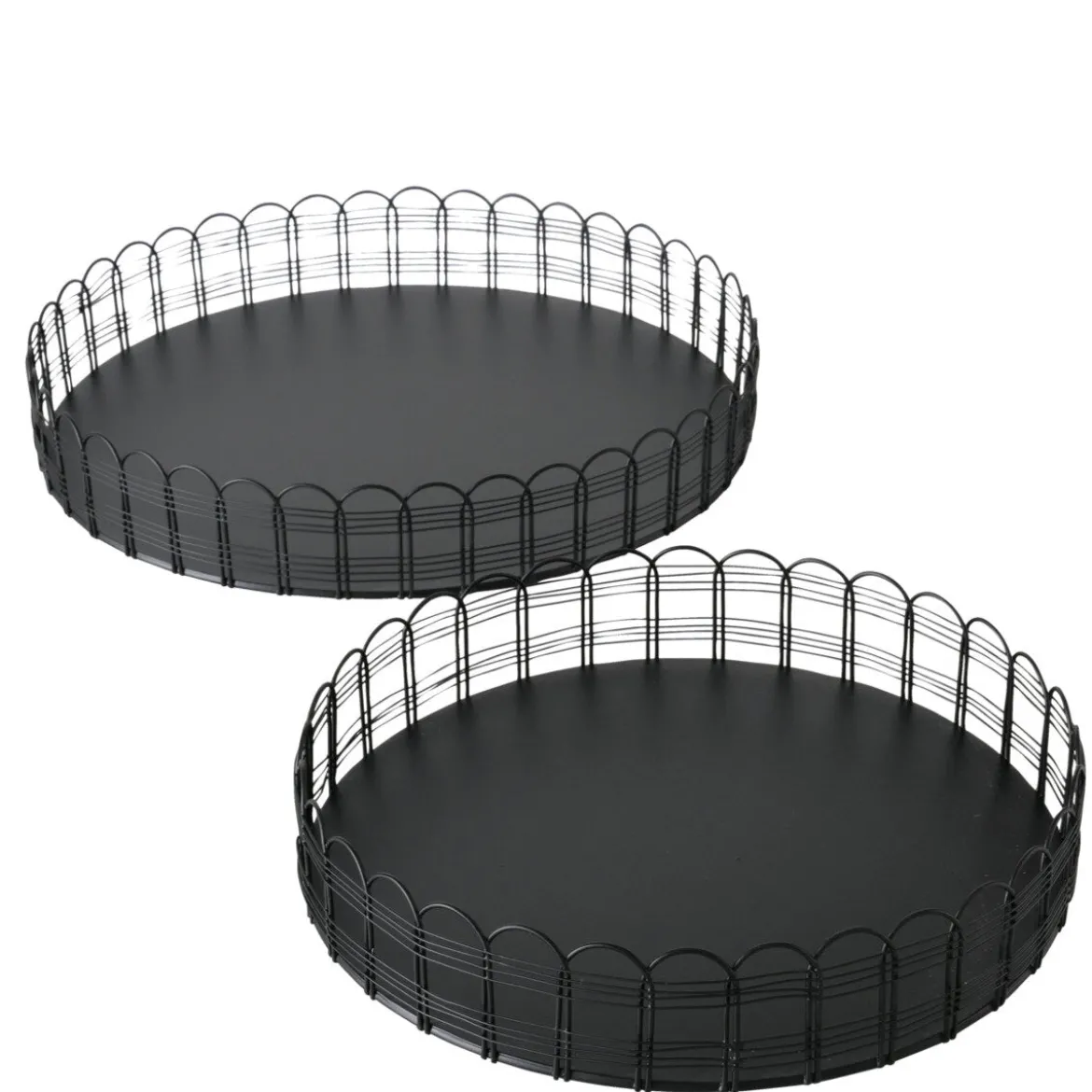 Metalowe tace WEIRY, 2 sz. Ø 25-31 cm