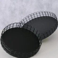 Metalowe tace WEIRY, 2 sz. Ø 25-31 cm