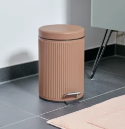 Metalowy kosz łazienkowy BRASS TONE, 3 l