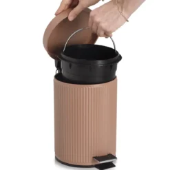 Metalowy kosz łazienkowy BRASS TONE, 3 l