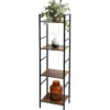 Metalowy regał do salonu z 4 półkami z MDF, 29,5 x 23,5 x 106,5 cm